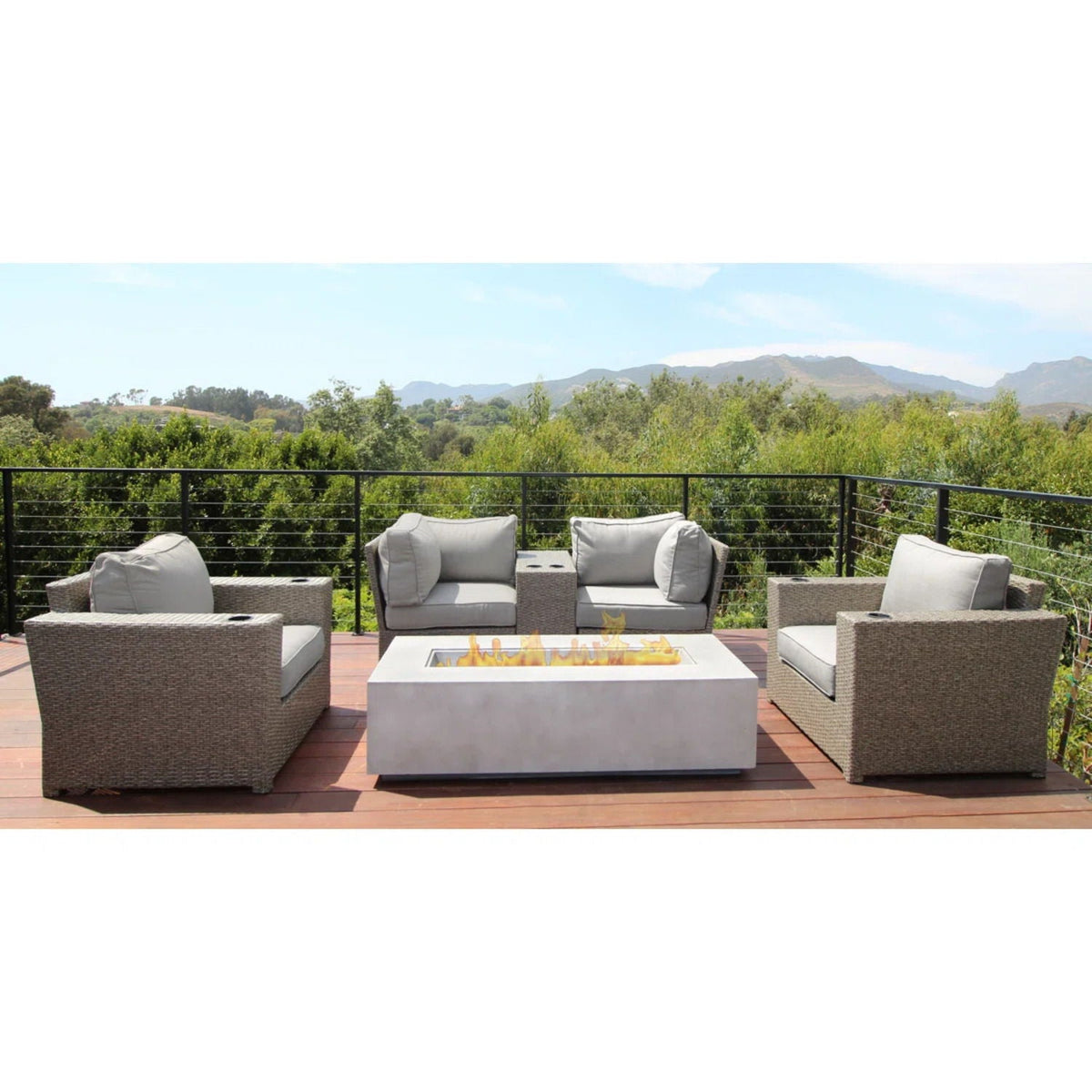 Outdoor Elegance Conversation Set With Fire Pit - 2 Piece Outdoor Sets | Patioza