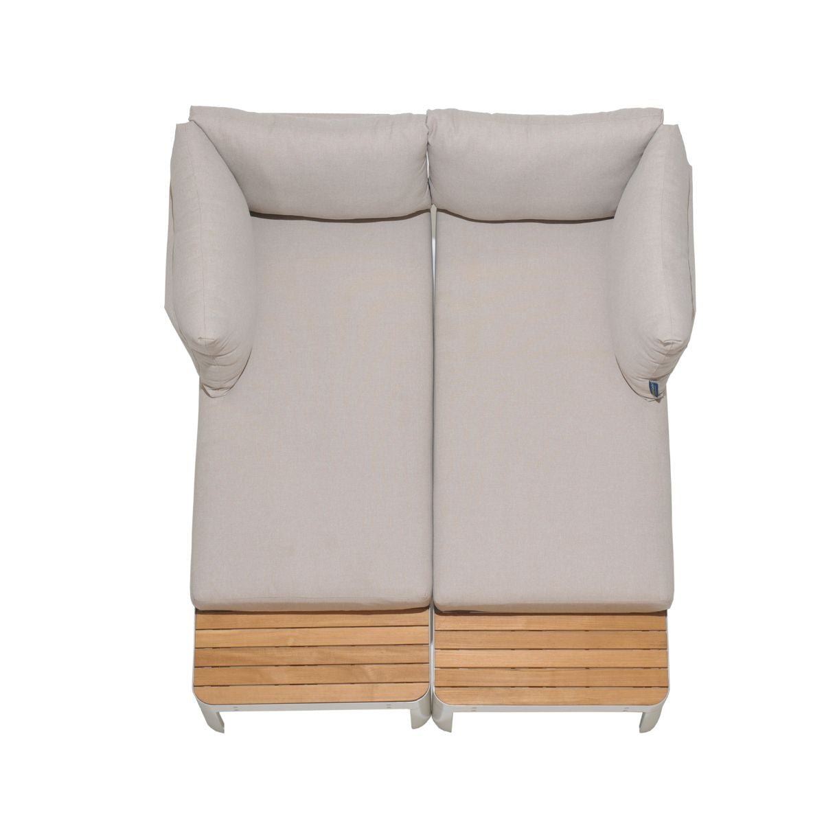 Portals Teak and Aluminum Modular Sofa 3pc Set - | Patioza