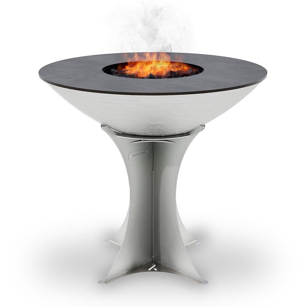 Arteflame 40″ Platinum Series — Stainless Fire Bowl Flat-Top Grill with Euro Base (Stainless or Powder-Coated Black) - Outdoor Grills | Patioza