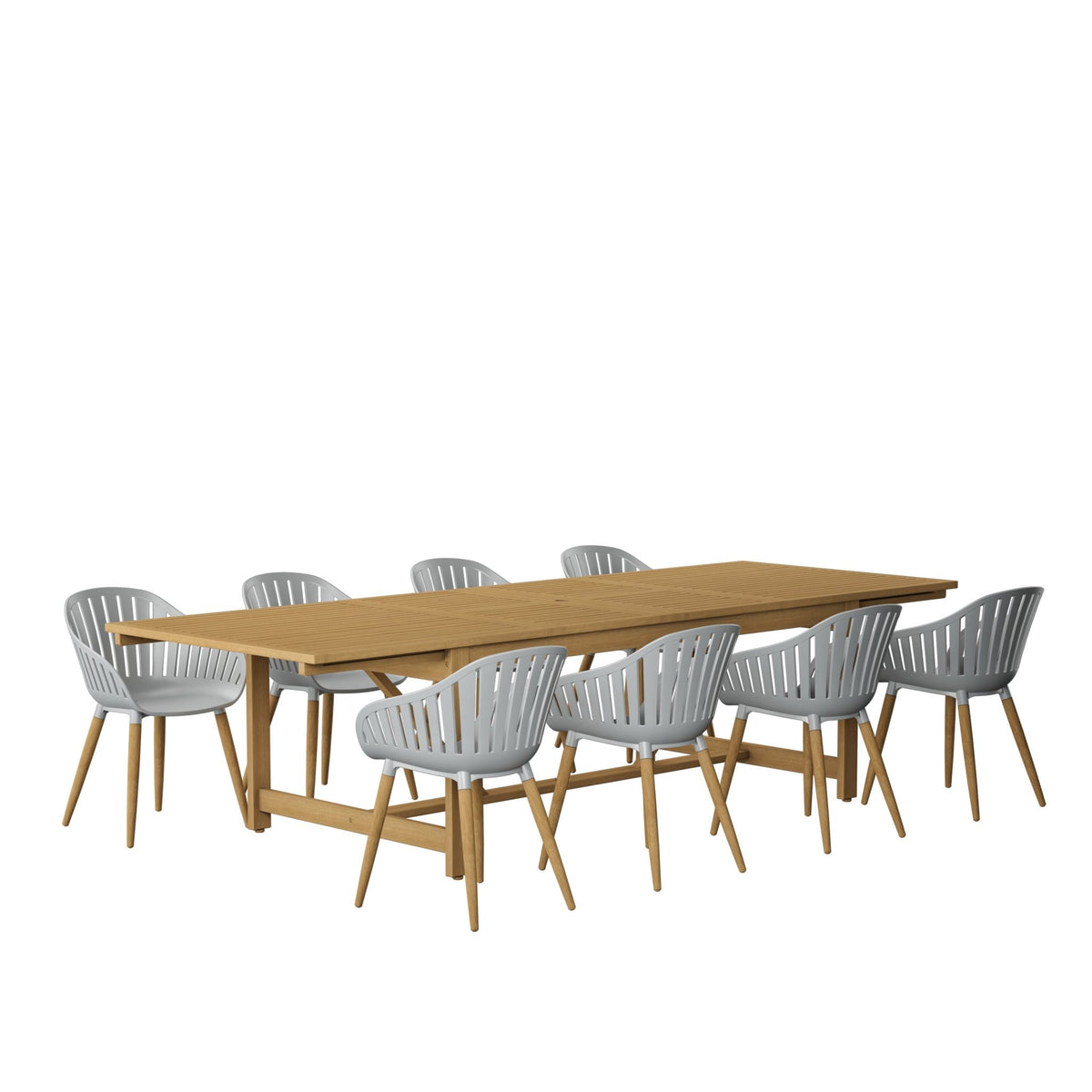 Leyland Table and Nassau Grey Armchairs Dining Set - Patio Dining Sets | Patioza