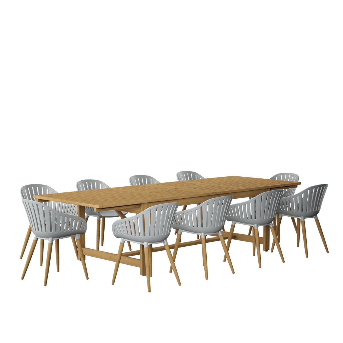 Leyland Table and Nassau Grey Armchairs Dining Set - Patio Dining Sets | Patioza