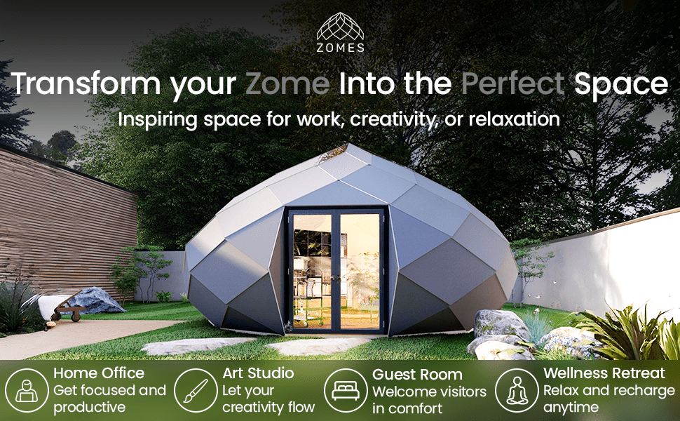 Patio Elegance Zomes Pod – 120 sq ft Eco - Friendly Outdoor Office Pod - Outdoor Structures | Patioza