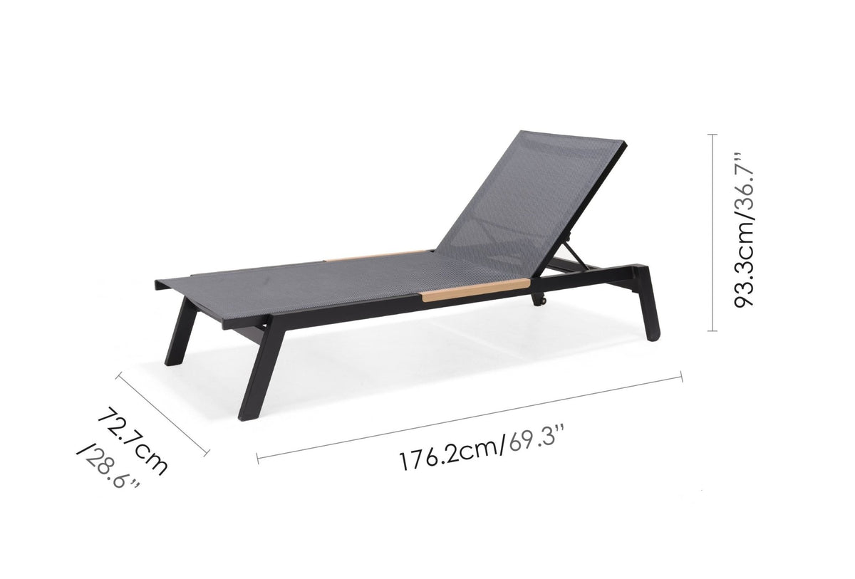 Panama Dark Duo Coffee Set & Sun Loungers - 3pc - | Patioza