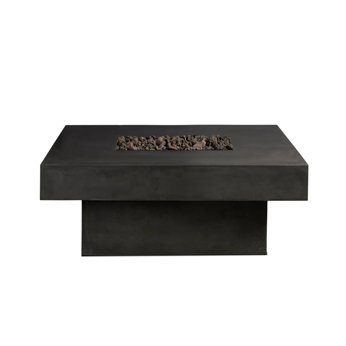 Platz - Square Concrete Fire Pit Table - Fire Pit Table | Patioza