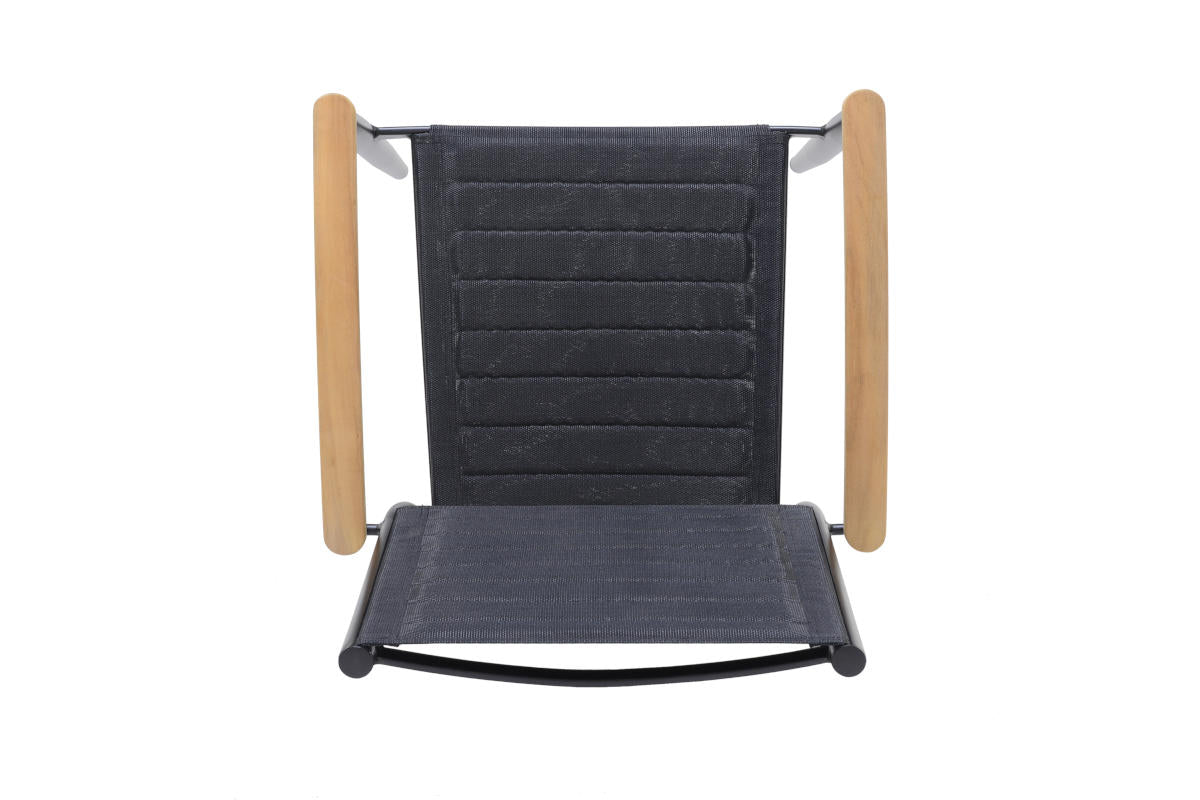 Portals Dark Lite FSC Teak Wood and Aluminum Rectangular Dining Set - | Patioza