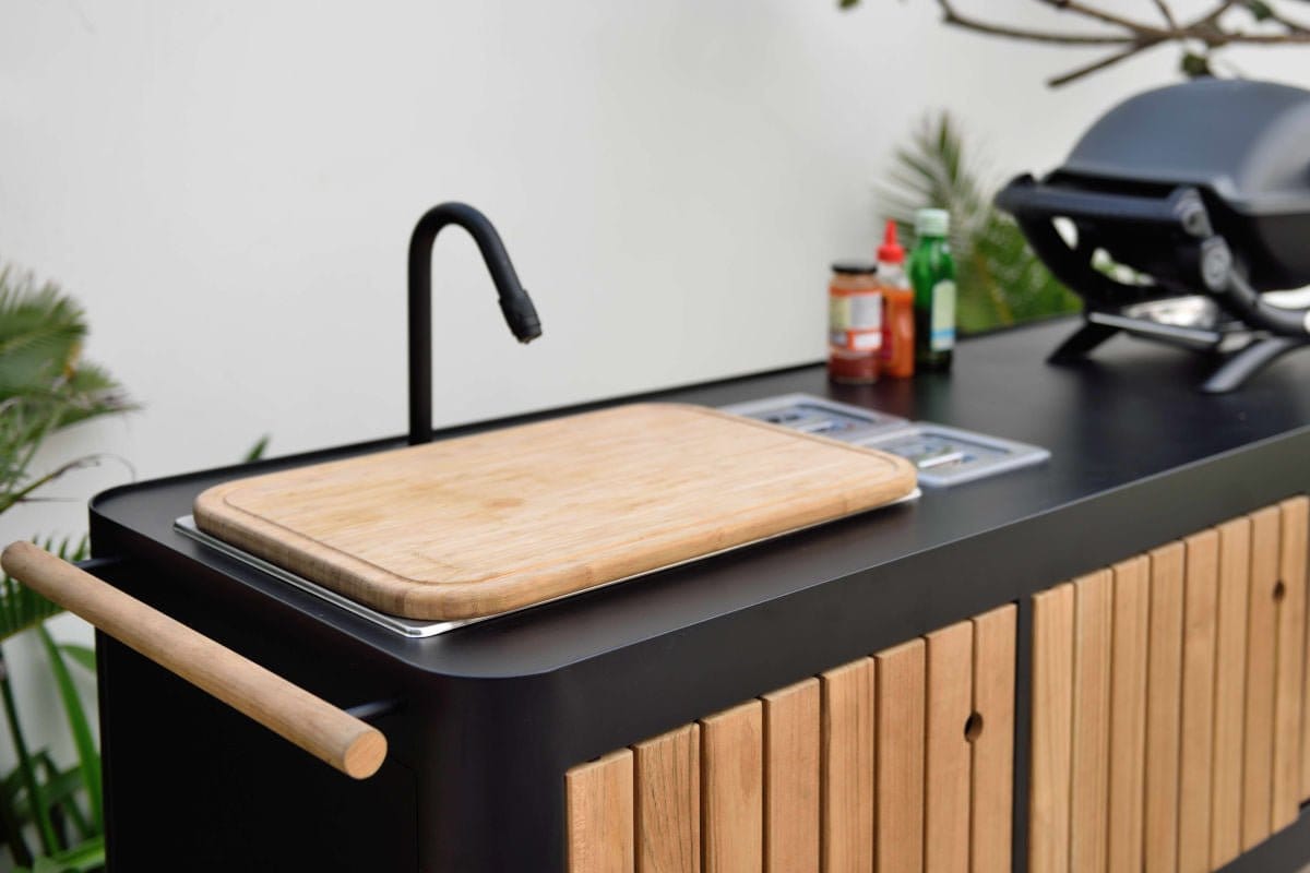 Portals Dark Outdoor Kitchen - | Patioza
