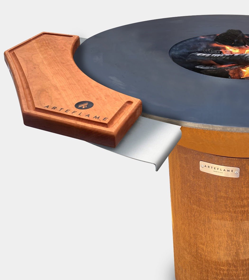 Arteflame Classic 40″ — Fire Pit with Cooktop (CORTEN Bowl; Short Round / Short Euro / Built-In No Base) - All Products, firepit | Patioza