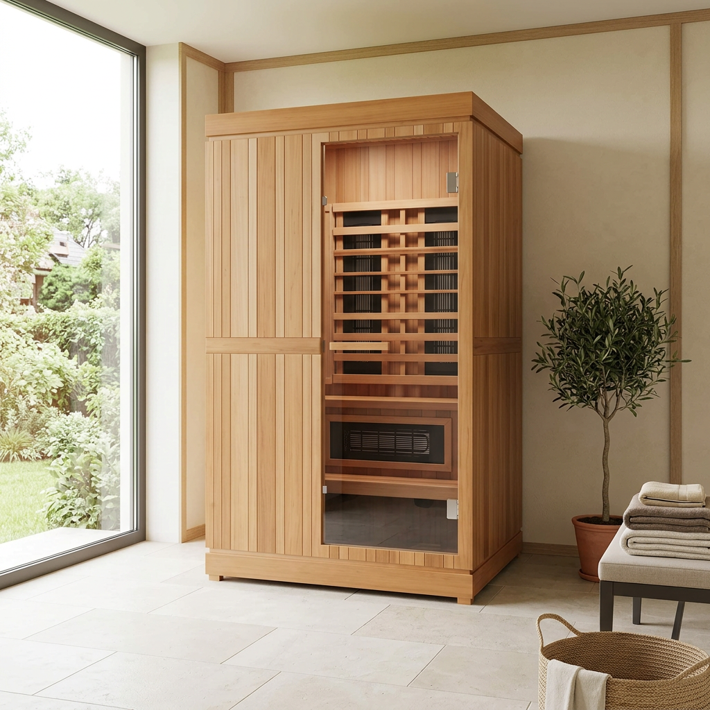 Finnmark sauna in a spacious indoor wellness room