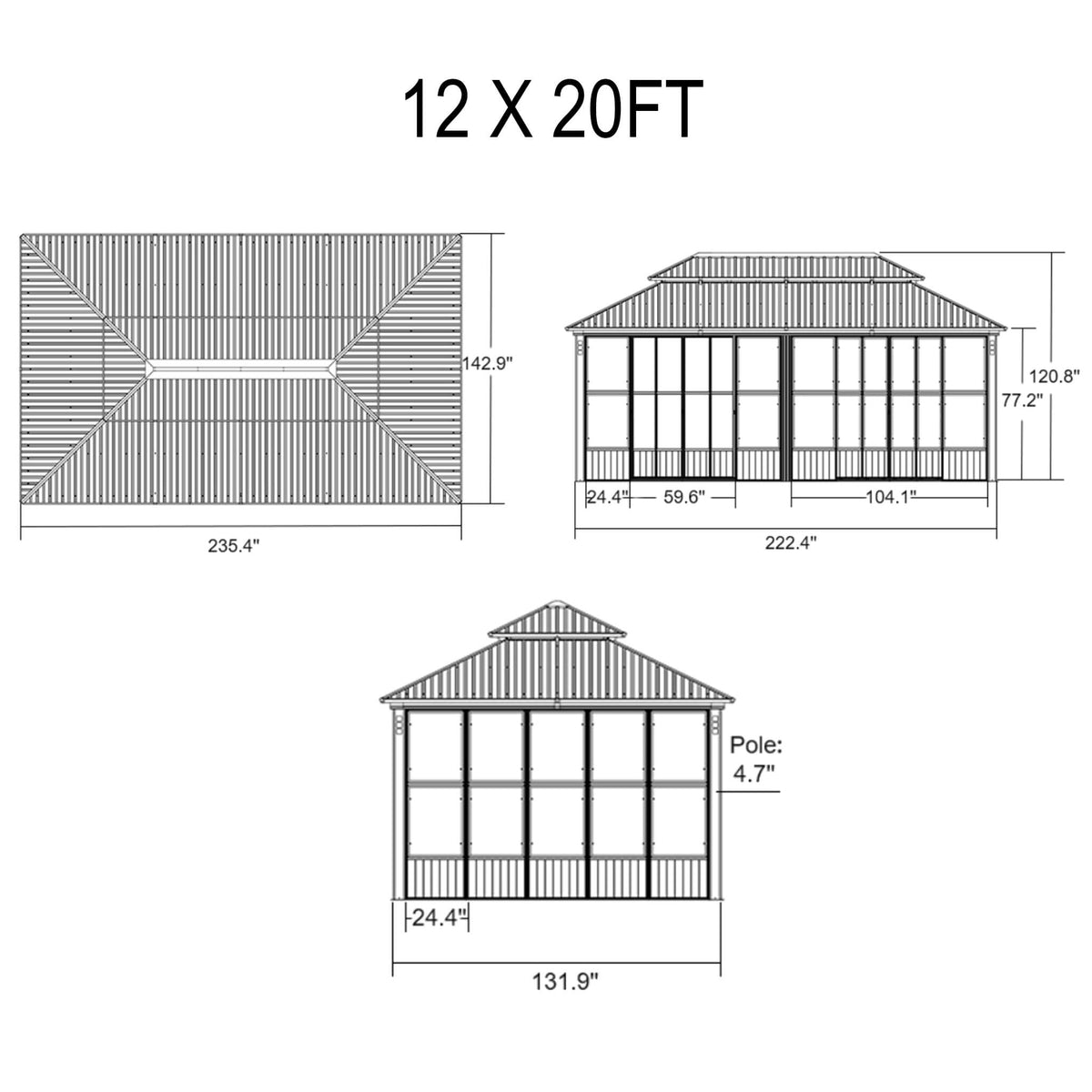 Alora Oasis Luxury Heavy-Duty Hardtop Sunroom With Aluminum Frame And LED Lights (SAK79102) - Sunrooms | Patioza
