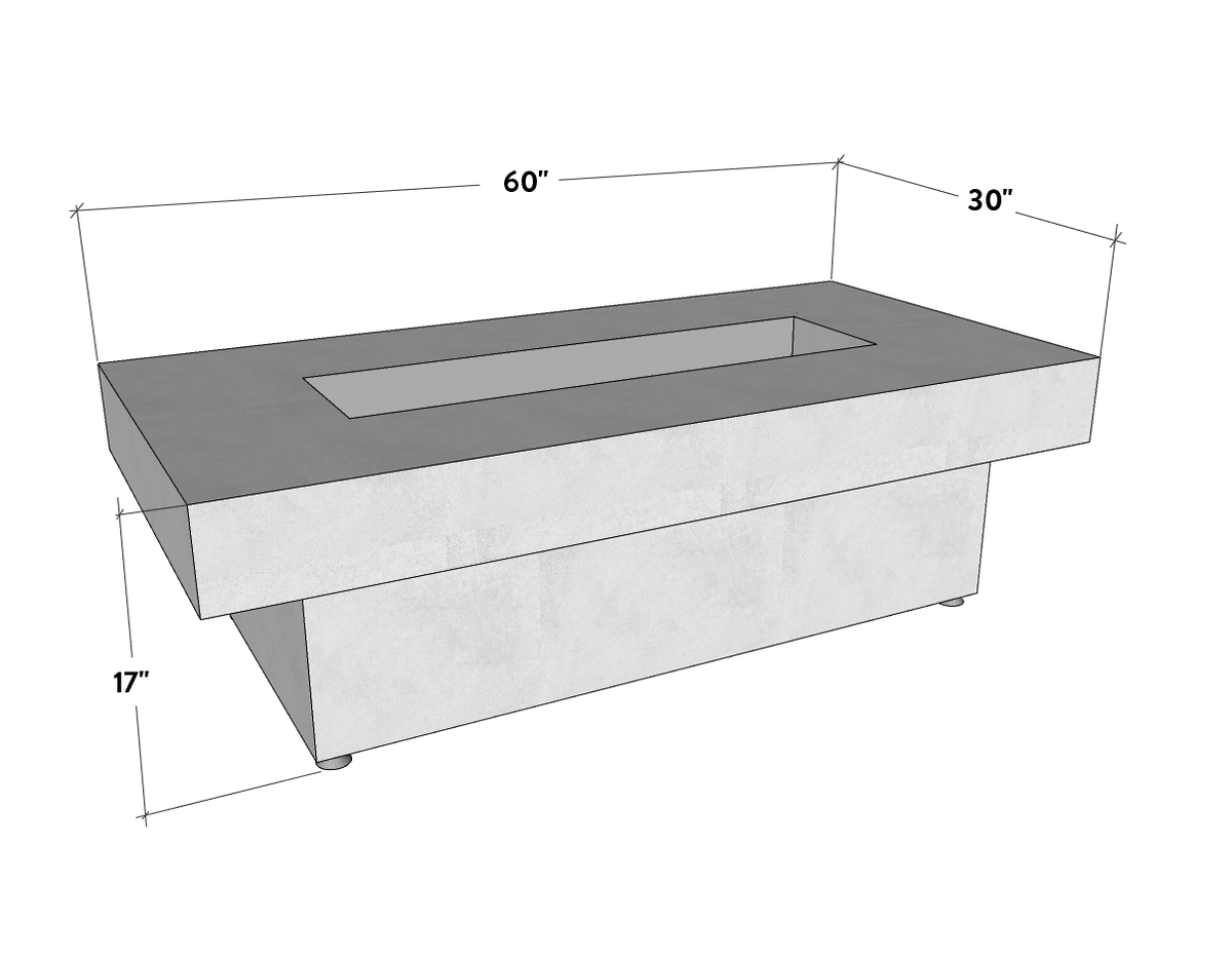 Toplina - Rectangular Concrete Fire Pit Table - Fire Pit Table | Patioza