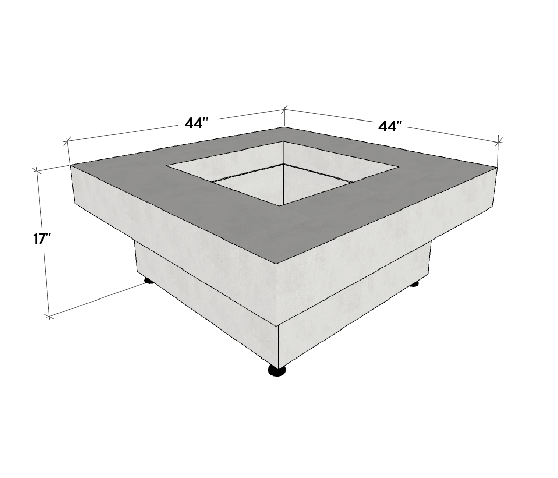 Platz - Square Concrete Fire Pit Table - Fire Pit Table | Patioza