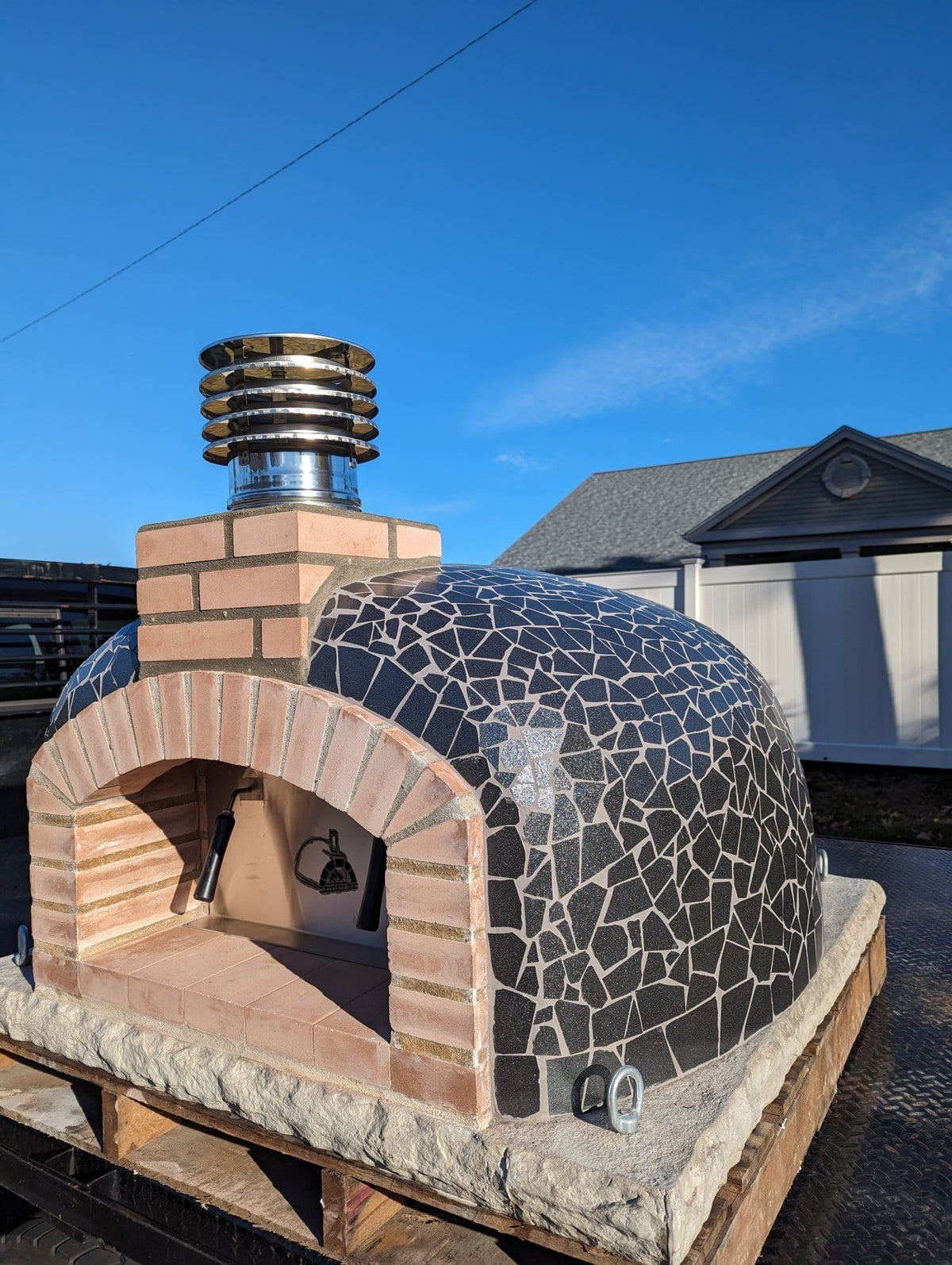 Traditional Wood Fired Brick Pizza Oven - Mediterranean Pro Mosaic - Traditional Wood Fired Brick Oven | Patioza