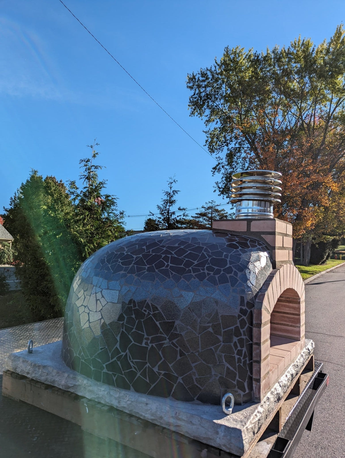 Traditional Wood Fired Brick Pizza Oven - Mediterranean Pro Mosaic - Traditional Wood Fired Brick Oven | Patioza