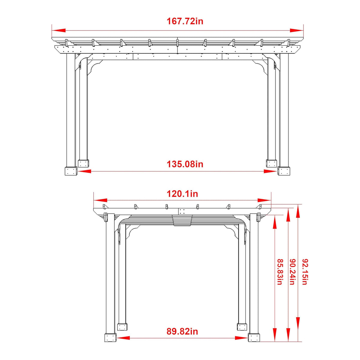 Alora Premium Outdoor Cedar Wood Pergola with Slatted Roof - Pergolas | Patioza