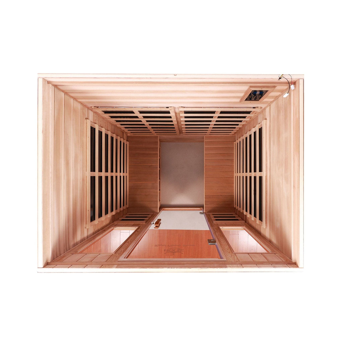 Thermora Kairo 4 - Person Outdoor Infrared Hemlock Sauna With Tempered Glass Door (SAK82140) - Outdoor Saunas | Patioza