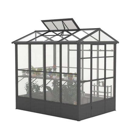 [06X08FT] Heavy-Duty Outdoor Polycarbonate Greenhouse With Fully Automatic Temperature Control Vent (SAK51892) - Greenhouses | Patioza