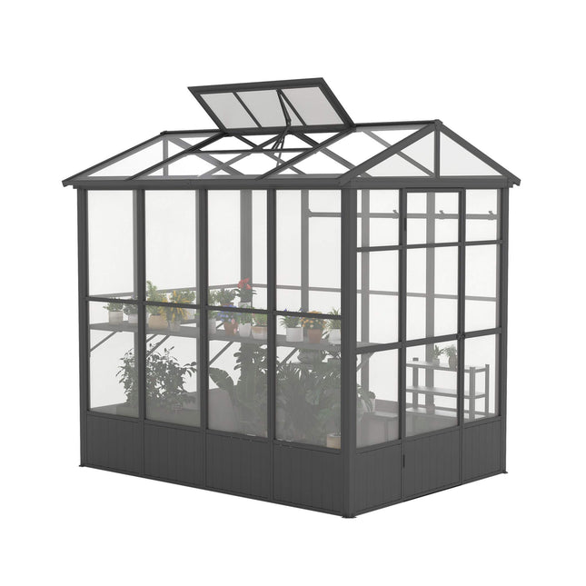 [06X08FT] Heavy-Duty Outdoor Polycarbonate Greenhouse With Fully Automatic Temperature Control Vent (SAK51892) - Greenhouses | Patioza