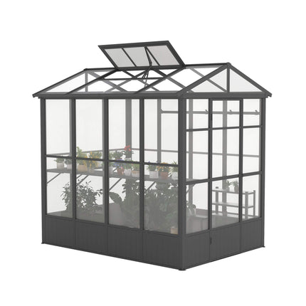 [06X08FT] Heavy-Duty Outdoor Polycarbonate Greenhouse With Fully Automatic Temperature Control Vent (SAK51892) - Greenhouses | Patioza