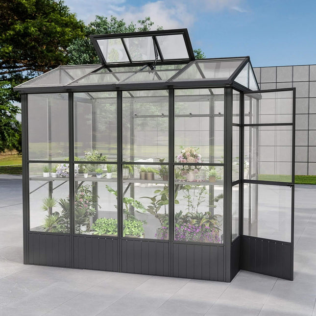 [06X08FT] Heavy-Duty Outdoor Polycarbonate Greenhouse With Fully Automatic Temperature Control Vent (SAK51892) - Greenhouses | Patioza