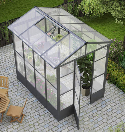 [06X08FT] Heavy-Duty Outdoor Polycarbonate Greenhouse With Fully Automatic Temperature Control Vent (SAK51892) - Greenhouses | Patioza