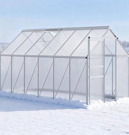 [06X12FT] Heavy-Duty Aluminum Walk-In Greenhouse With Rooftop Vent And Sliding Door (SAK69048) - Greenhouses | Patioza