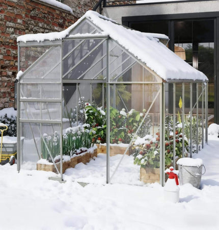 [06X12FT] Heavy-Duty Aluminum Walk-In Greenhouse With Rooftop Vent And Sliding Door (SAK69048) - Greenhouses | Patioza