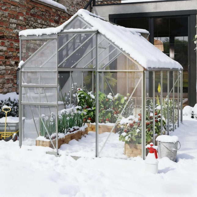 [06X12FT] Heavy-Duty Aluminum Walk-In Greenhouse With Rooftop Vent And Sliding Door (SAK69048) - Greenhouses | Patioza