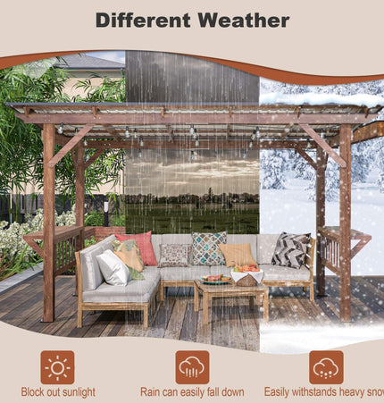 [06X13FT] Alora Durable Outdoor Hardtop BBQ Grill Shelter Gazebo With Shelves (SAK65420) - Canopies & Gazebos | Patioza