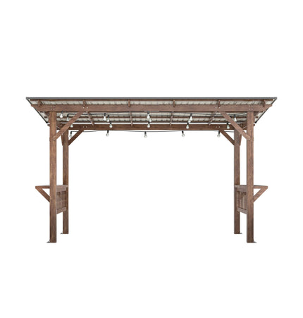 [06X13FT] Alora Durable Outdoor Hardtop BBQ Grill Shelter Gazebo With Shelves (SAK65420) - Canopies & Gazebos | Patioza