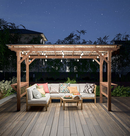 [06X13FT] Alora Durable Outdoor Hardtop BBQ Grill Shelter Gazebo With Shelves (SAK65420) - Canopies & Gazebos | Patioza