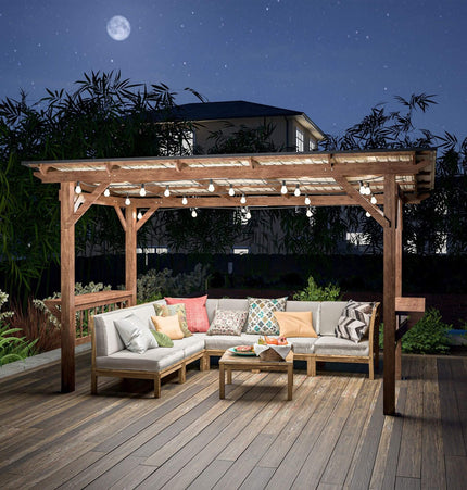 [06X13FT] Alora Durable Outdoor Hardtop BBQ Grill Shelter Gazebo With Shelves (SAK65420) - Canopies & Gazebos | Patioza