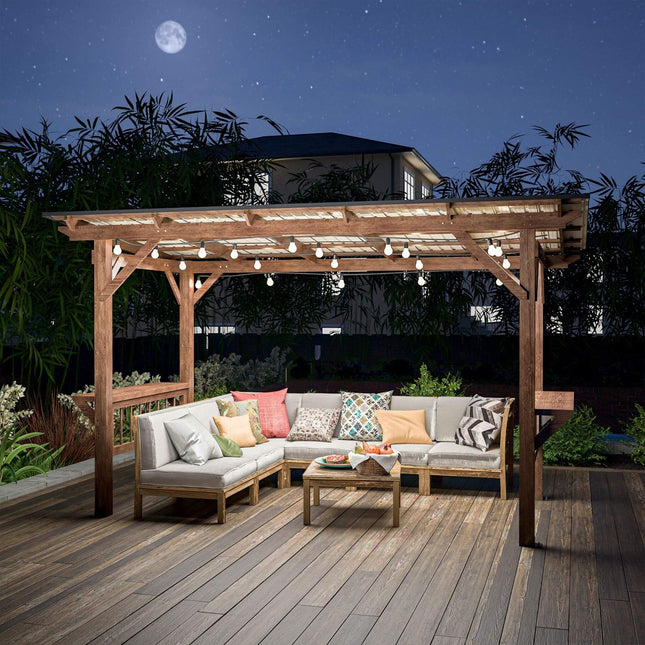 [06X13FT] Alora Durable Outdoor Hardtop BBQ Grill Shelter Gazebo With Shelves (SAK65420) - Canopies & Gazebos | Patioza
