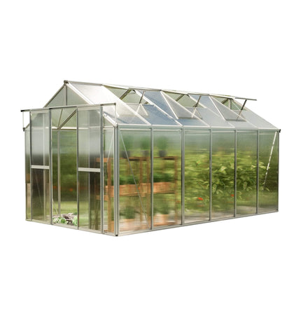 [08X12FT] Heavy-Duty Polycarbonate Outdoor Greenhouse With Aluminum Frame And Sliding Doors (SAK90426) - Greenhouses | Patioza