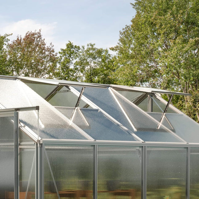 [08X12FT] Heavy-Duty Polycarbonate Outdoor Greenhouse With Aluminum Frame And Sliding Doors (SAK90426) - Greenhouses | Patioza