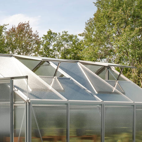 [08X12FT] Heavy-Duty Polycarbonate Outdoor Greenhouse With Aluminum Frame And Sliding Doors (SAK90426) - Greenhouses | Patioza