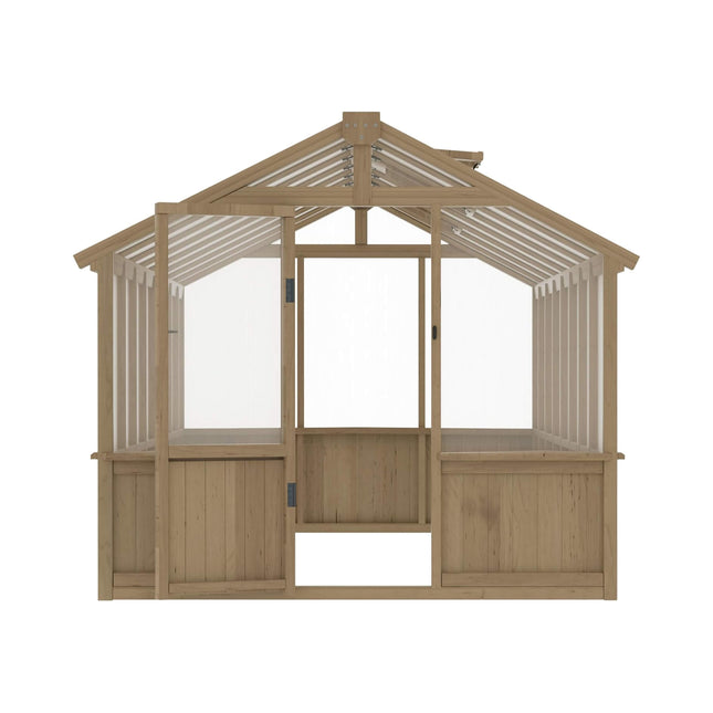 8x16 Ft. Large Heavy-Duty Outdoor Wooden Greenhouse with 6MM Polycarbonate Panels and Vent Roof