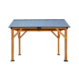 [09X11FT] Alora Heavy-Duty All-Weather Hardtop Wooden Carport Gazebo With Galvanized Steel Roof (SAK39187) - Canopies & Gazebos | Patioza