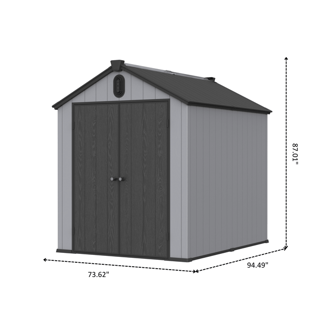 XWT012 6*8ft plastic storage shed for backyard garden big spire Tool storage - Storage Sheds | Patioza