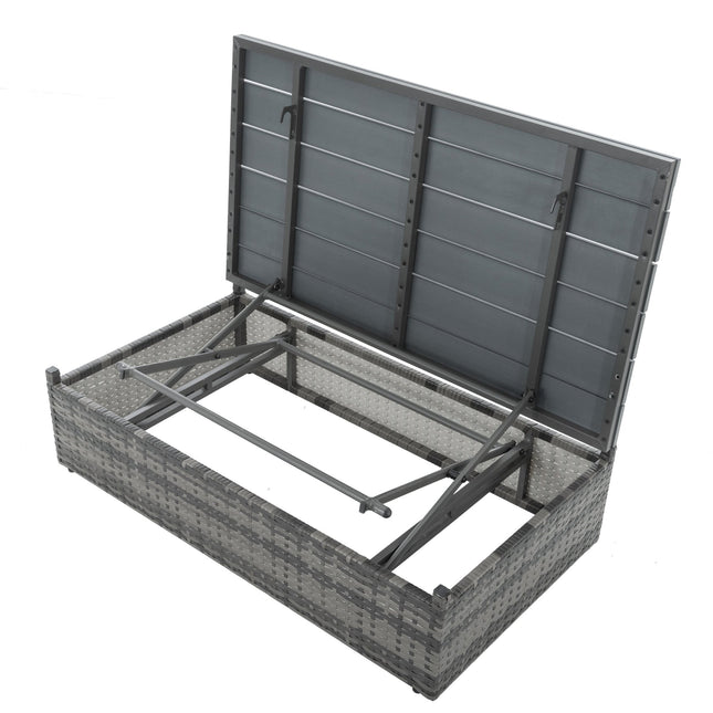 Patio Furniture, Outdoor Furniture, Seasonal PE Wicker Furniture,5 Set Wicker Furniture With Plywood Coffee Table - Patio Furniture | Patioza