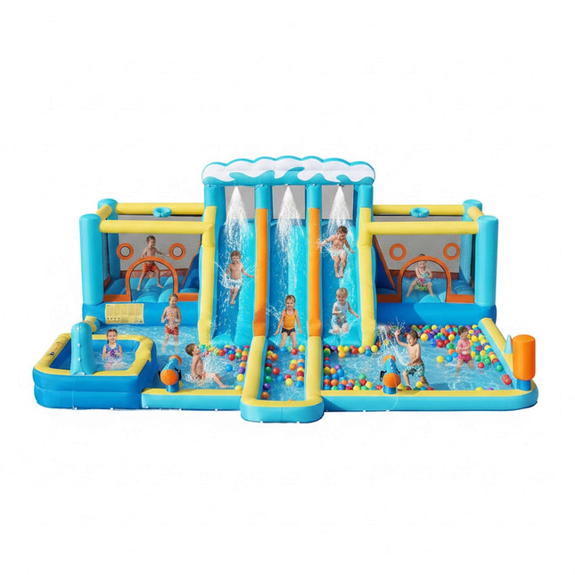 10-in-1 Inflatable Water Slide Bounce House With Blower (SAK26370) - Inflatable Bouncers | Patioza