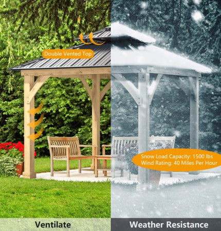 [10X10FT] Premium Outdoor Patio Hardtop Gazebo W/ Double Steel Roof (SAK01291) - Gazebos | Patioza