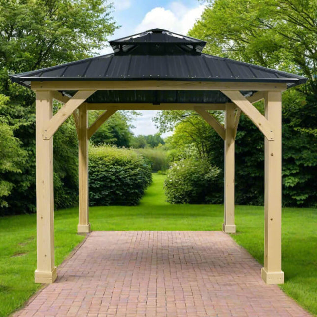 [10X10FT] Premium Outdoor Patio Hardtop Gazebo W/ Double Steel Roof (SAK01291) - Gazebos | Patioza