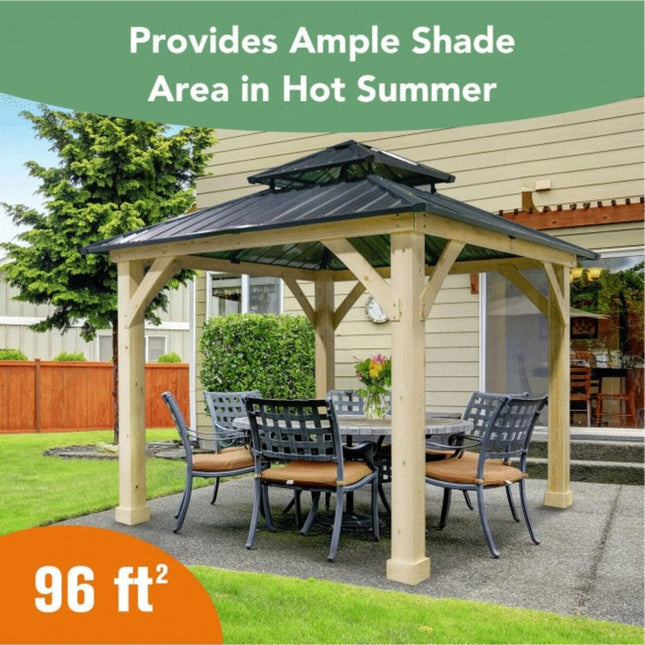 [10X10FT] Premium Outdoor Patio Hardtop Gazebo W/ Double Steel Roof (SAK01291) - Gazebos | Patioza