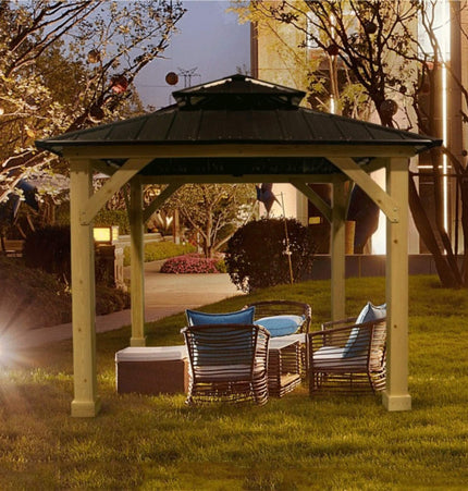 [10X10FT] Premium Outdoor Patio Hardtop Gazebo W/ Double Steel Roof (SAK01291) - Gazebos | Patioza