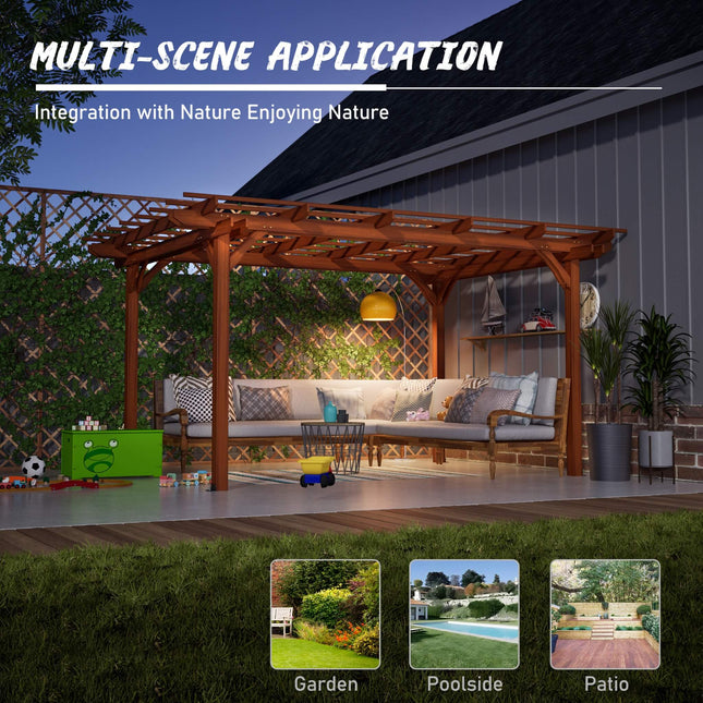 Alora 10x12 Ft. Premium Extra Large Outdoor Weather-Resistant Wooden Grape Pergola