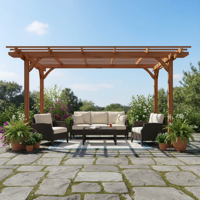 Alora 10x12 Ft. Premium Extra Large Outdoor Weather-Resistant Wooden Grape Pergola
