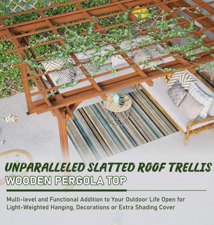 Alora 10x12 Ft. Premium Extra Large Outdoor Weather-Resistant Wooden Grape Pergola