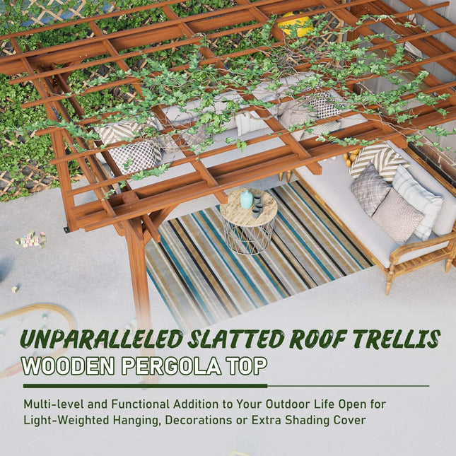 Alora 10x12 Ft. Premium Extra Large Outdoor Weather-Resistant Wooden Grape Pergola