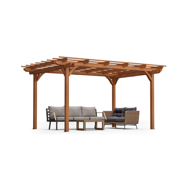 Alora 10x12 Ft. Premium Extra Large Outdoor Weather-Resistant Wooden Grape Pergola