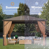 [10X12FT] Alora Premium Outdoor Hardtop Patio Gazebo W/ Galvanized Steel Top & Aluminum Frame (SAK74065) - Canopies & Gazebos | Patioza